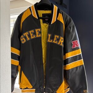 NFL Steelers Black and Gold Varsity Jacket